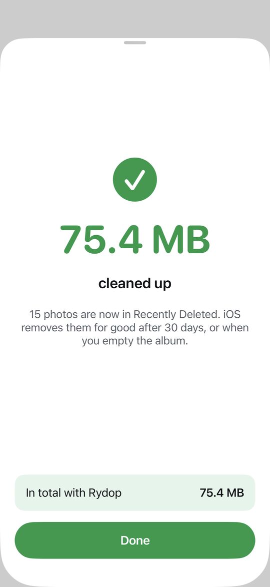 You see the space you cleaned up