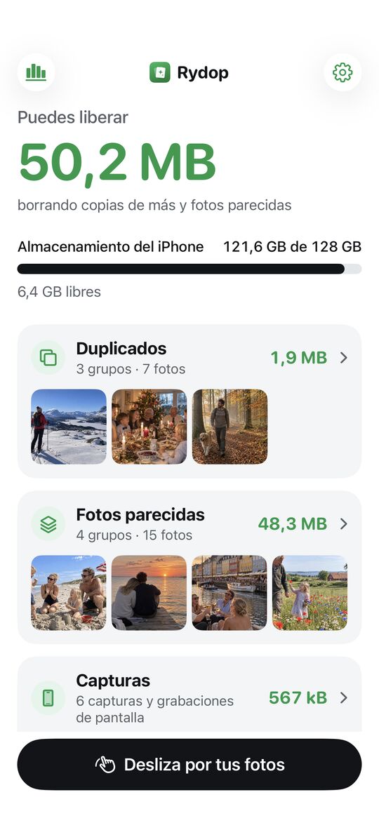 El resumen muestra cuánto puedes liberar