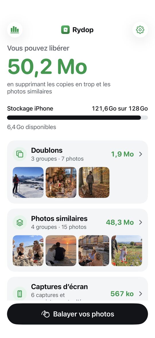 L’aperçu montre combien vous pouvez libérer