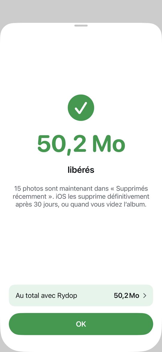 Vous voyez l’espace que vous avez libéré