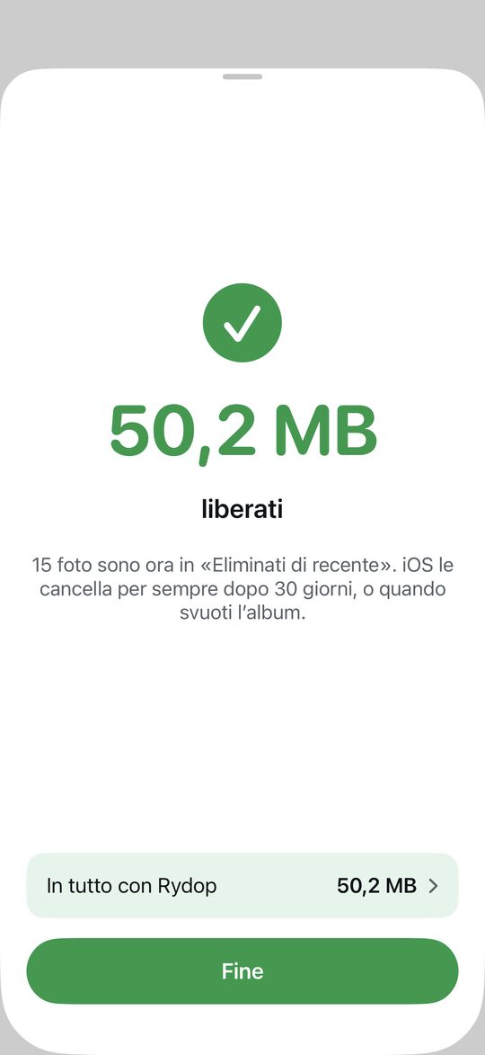 Vedi quanto spazio hai recuperato